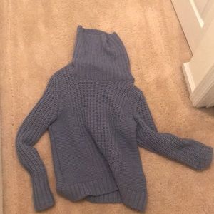 Cow neck Blue Sweater